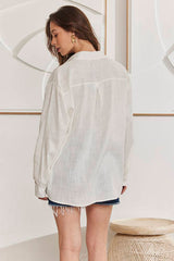 MOMA Relaxing White Linen Holiday Shirt