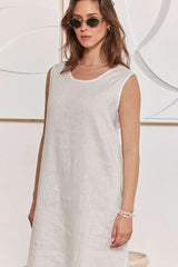 MOMA Relaxing Linen Sleeveless Holiday Dress