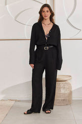 MOMA Linen Wide - Leg Resort Pants