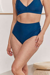 MOMA Timeless Blue V - Neck Swimwear Top
