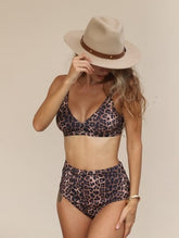 MOMA Timeless Leopard V - Neck Swimwear Top