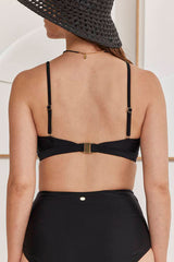 MOMA Timeless Black V - Neck Swimwear Top