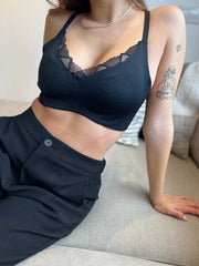 MOMA Black Lace - Trimmed Bralette | Effortless Feminine Allure