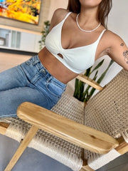 MOMA White Cut - Out Bra: A Bold Statement of Style