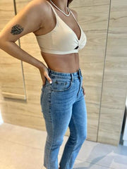 MOMA Beige Twist - Front Cut - Out Bra: Chic & Playful Allure