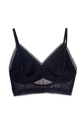 MOMA Black Lace Bra: Deep V - Neck for Edgy Femininity