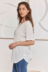 MOMA Crepe V-Neck Shirt