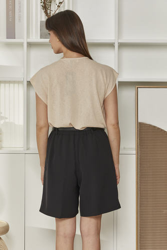 MOMA Relaxed Fit V - Neck Garment | Beige Comfort & Sophistication