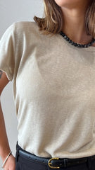 MOMA Beige Crew - Neck Shirt | Elevate Your Monochrome Outfit