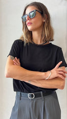 MOMA Black Crew - Neck Tee | Effortless Sophistication for Daily Looks