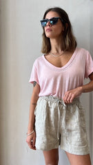 MOMA Light Pink V - Neck Garment | Comfort Meets Fashion Flair