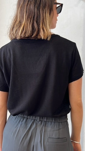 MOMA Relaxed Fit V - Neck Top | Black, Timeless & Stylish