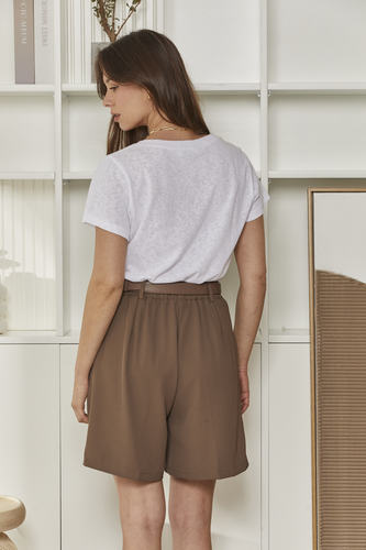 MOMA White V - Neck Tee | Minimalist Design, Max Versatility