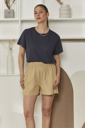 MOMA Navy Blue Crew - Neck Tee | Effortless Casual Elegance