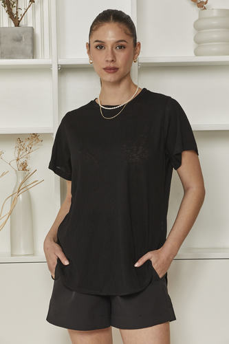 MOMA Black Crew - Neck Shirt | Elevate Your Monochrome Outfit