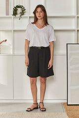 MOMA Relaxed Fit V - Neck Top | White, Timeless & Airy