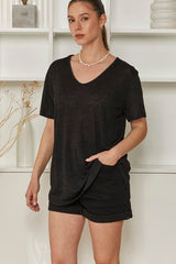 MOMA Black V - Neck Garment | Comfort Meets Fashion Flair