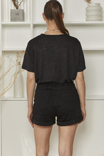 MOMA Casual Crew - Neck Shirt | Black for Easy - going Days