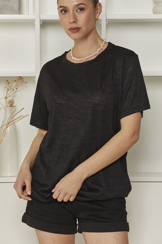 MOMA Casual Crew - Neck Shirt | Black for Easy - going Days