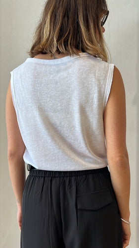 MOMA Relaxed Fit V - Neck Tank | White, Breezy & Stylish