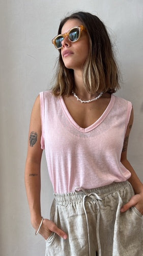 MOMA Pink V - Neck Tank Garment | Perfect for Polished Casual Outfits