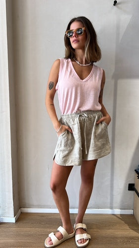 MOMA Pink V - Neck Tank Garment | Perfect for Polished Casual Outfits