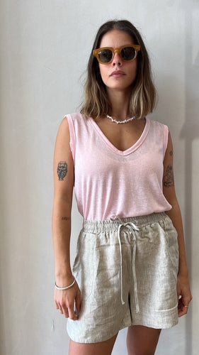 MOMA Pink V - Neck Tank Garment | Perfect for Polished Casual Outfits