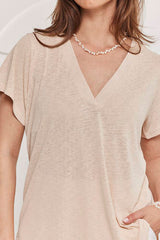 MOMA Beige V - Neck Garment | Comfort Meets Fashion Flair