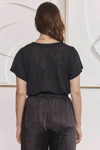 MOMA Black V - Neck Garment | Comfort Meets Refined Fashion