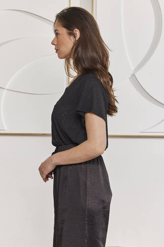 MOMA Black V - Neck Garment | Comfort Meets Refined Fashion