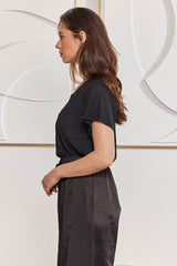 MOMA Black V - Neck Garment | Comfort Meets Refined Fashion