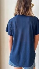 MOMA Navy Crew - Neck Tee | Blend of Comfort and Subtle Detailing