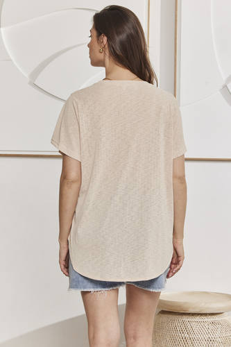 MOMA Beige Crew - Neck Garment | Comfort Meets Fashion Flair