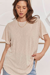 MOMA Beige Crew - Neck Garment | Comfort Meets Fashion Flair