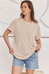 MOMA Beige Crew - Neck Garment | Comfort Meets Fashion Flair