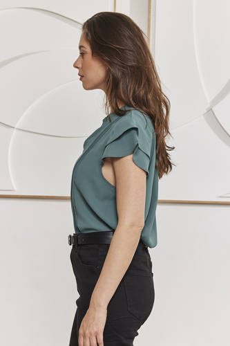 MOMA Dark Green V - Neck Garment | Comfort Meets Refined Fashion