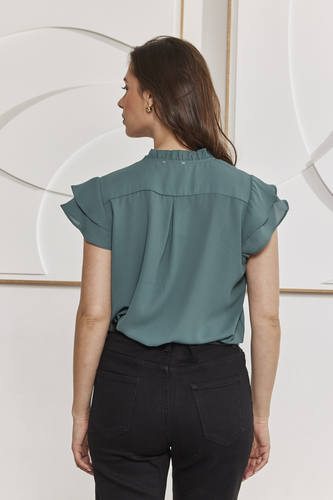 MOMA Dark Green V - Neck Garment | Comfort Meets Refined Fashion