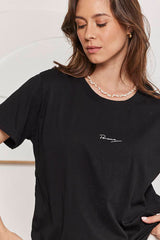 MOMA Black Crew - Neck Graphic Tee | Effortless Casual Chic
