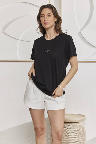 MOMA Black Crew - Neck Graphic Tee | Effortless Casual Chic