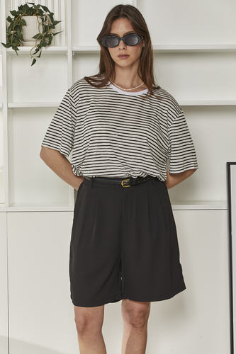 MOMA Wardrobe Essential | Striped Crew - Neck Oversized Tee