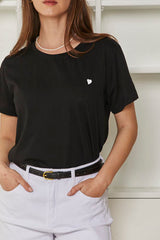 MOMA Black Crew - Neck Garment | Comfort Meets Subtle Romance