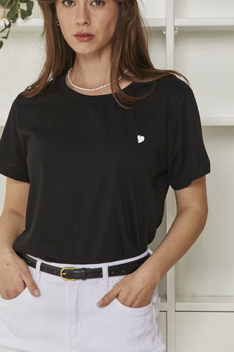 MOMA Black Crew - Neck Garment | Comfort Meets Subtle Romance