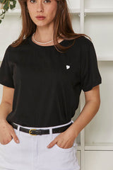 MOMA Black Crew - Neck Garment | Comfort Meets Subtle Romance