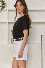 MOMA Black Crew - Neck Garment | Comfort Meets Subtle Romance