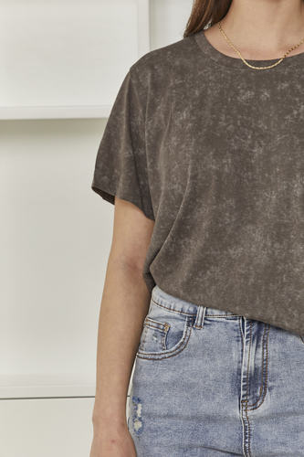 MOMA Washed Gray Crew - Neck Tee | Effortless Casual Chic