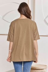 MOMA Khaki Crew - Neck Tee | Minimalist Design, Max Versatility