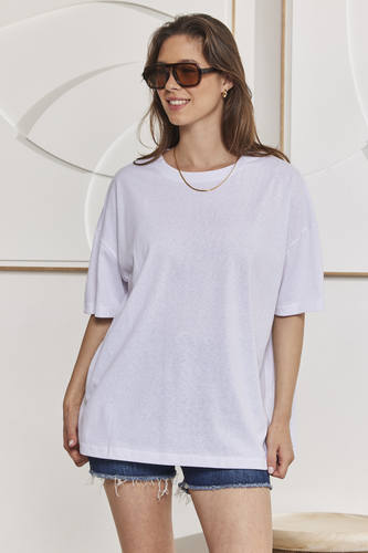 MOMA White Crew - Neck Top | A Staple for Effortless Timeless Style