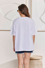 MOMA White Crew - Neck Top | A Staple for Effortless Timeless Style