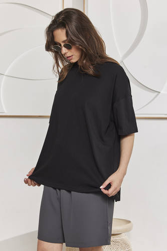 MOMA Black Crew - Neck Garment | Perfect for Polished Casual & Everyday Looks