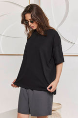 MOMA Black Crew - Neck Garment | Perfect for Polished Casual & Everyday Looks